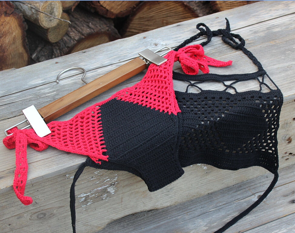 Black Crochet Bikini Crochet swimsuit Crochet Lace