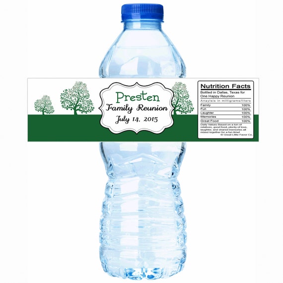 Green Tree Family Reunion Water Bottle by GreatLittleFavorCo