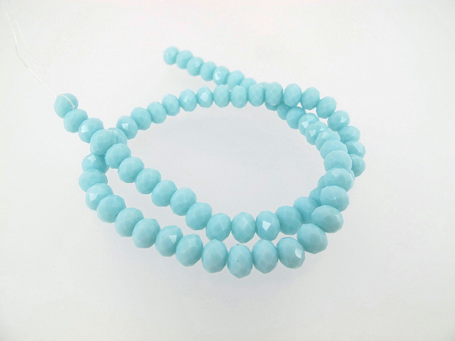 Baby blue faceted crystal beads Light blue rondelle beads