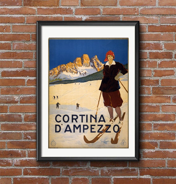 Cortina D'Ampezzo Vintage Ad Poster by MarksVintagePosters