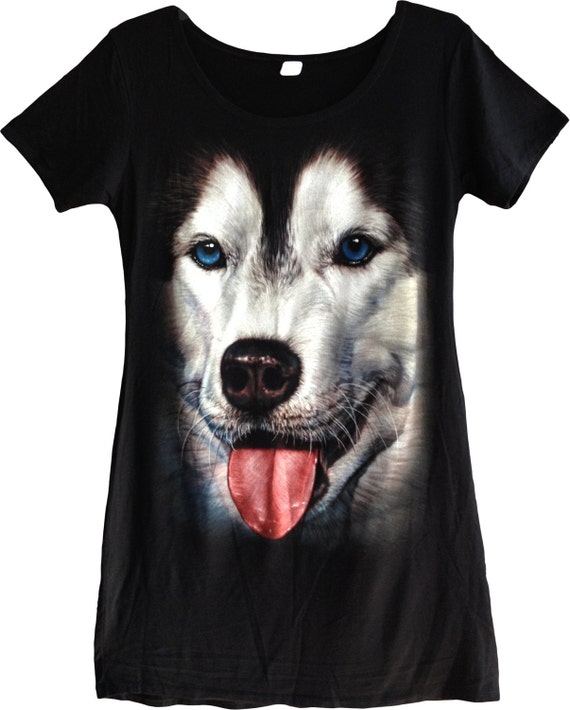 HUSKY DOG FACE fashion sexy rock dress clothing by NICEILLUSION