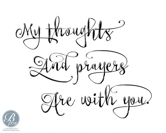 My thoughts and prayers Card Encouragement Sympathy