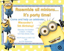 Unique minion invitations related items | Etsy