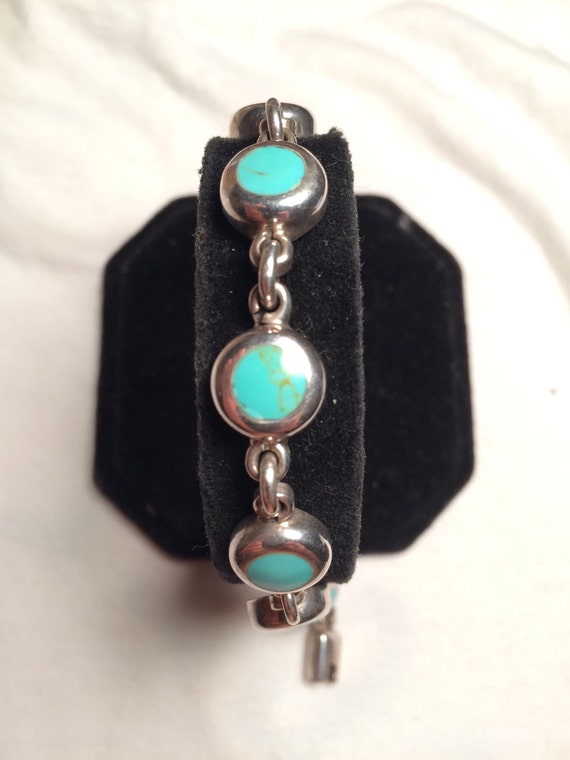 Vintage mexico 925 turquoise bracelet
