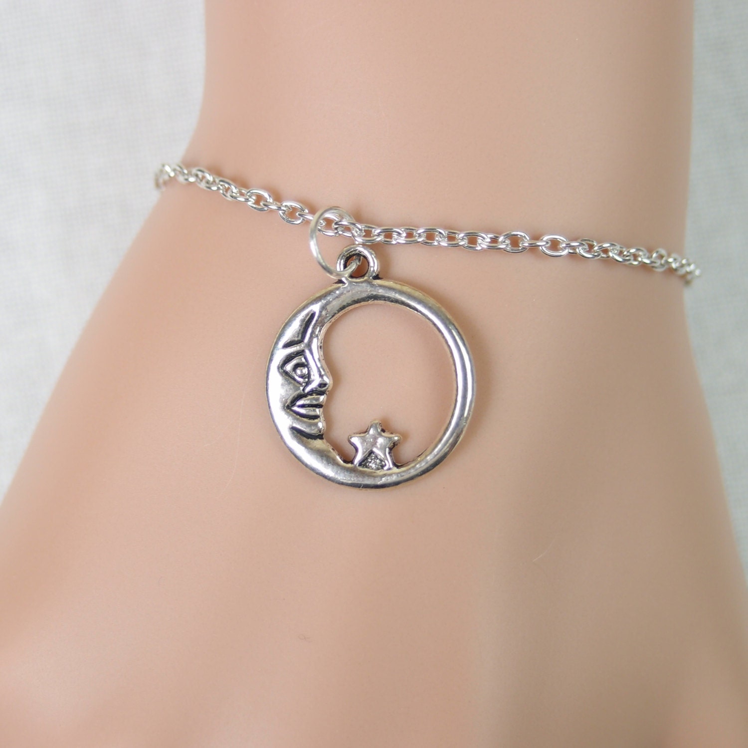 moon bracelet sterling silver filled moon charm bracelet