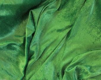 Emerald Green Crushed Velvet Fabric Craft Stretch Velour 150 cm Wide