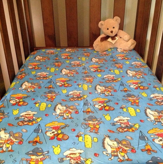 Fitted cot sheet cot sheets cowboy sheets by JamelHandmadeGifts