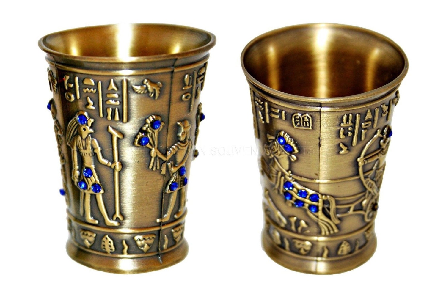 Shot Glass Cup Whiskey Vodka Egyptian Metal by