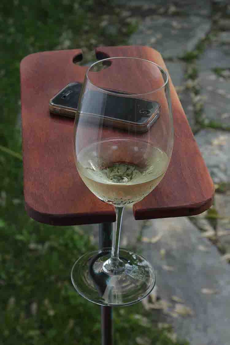 high wine glass holder for outdoor support by Singulierlampandcab