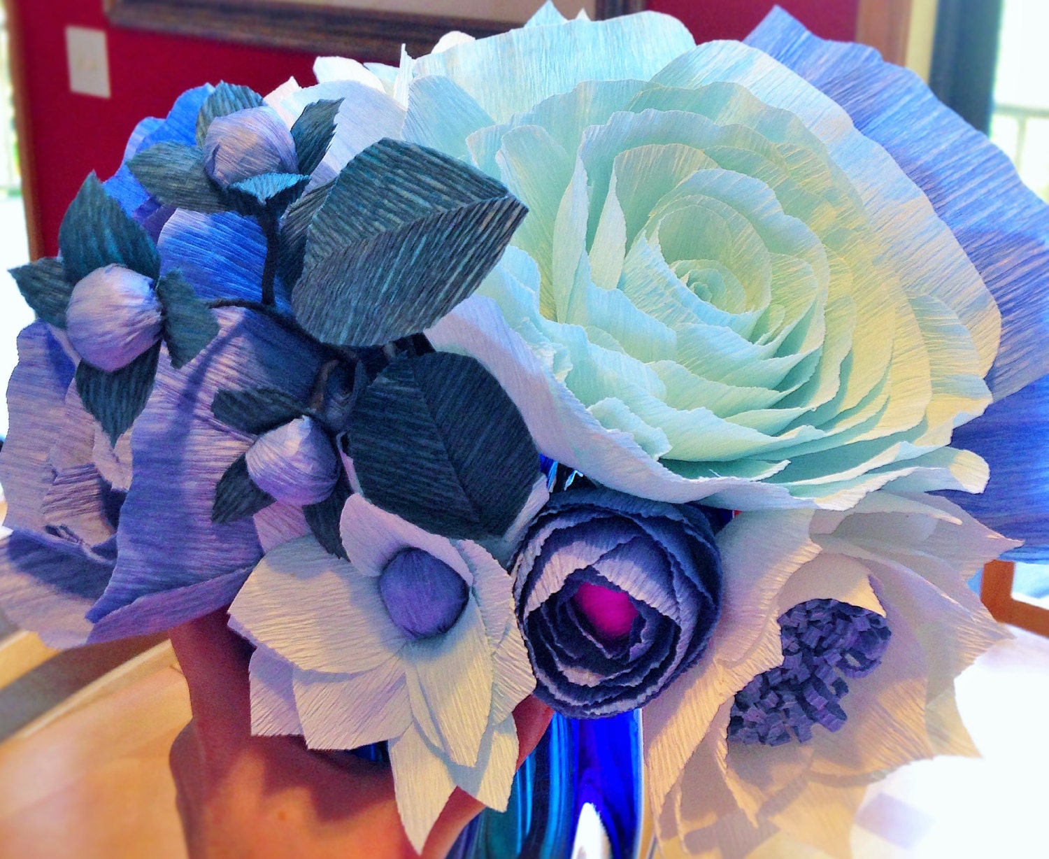 Crepe Paper Flower Bouquet Wedding Bouquet Flower By Apaperevent