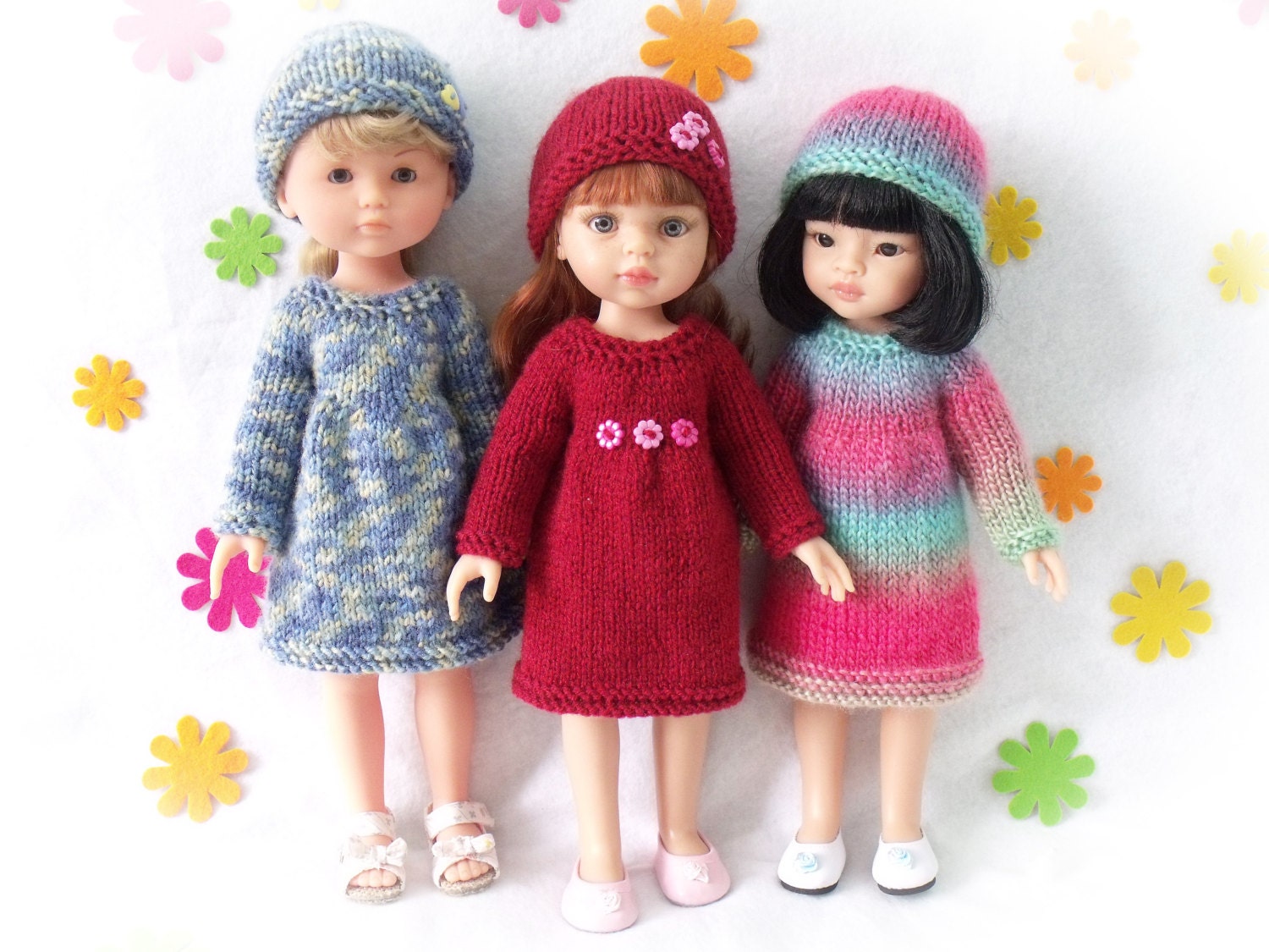 Knitting pattern for Dress and Hat for Paola Reina doll