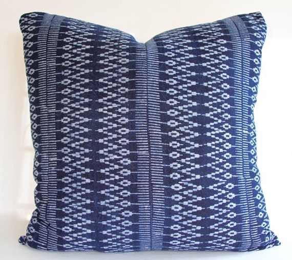 Eclectic Indigo Batik Pillow Cover