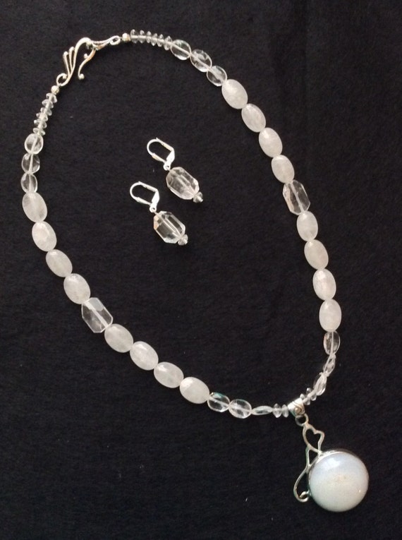 Crystal & moonstone jewelry set by MimisStones on Etsy