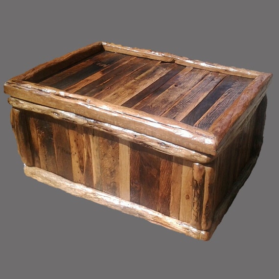 Rustic Oak storage chest by backwoods85 on Etsy