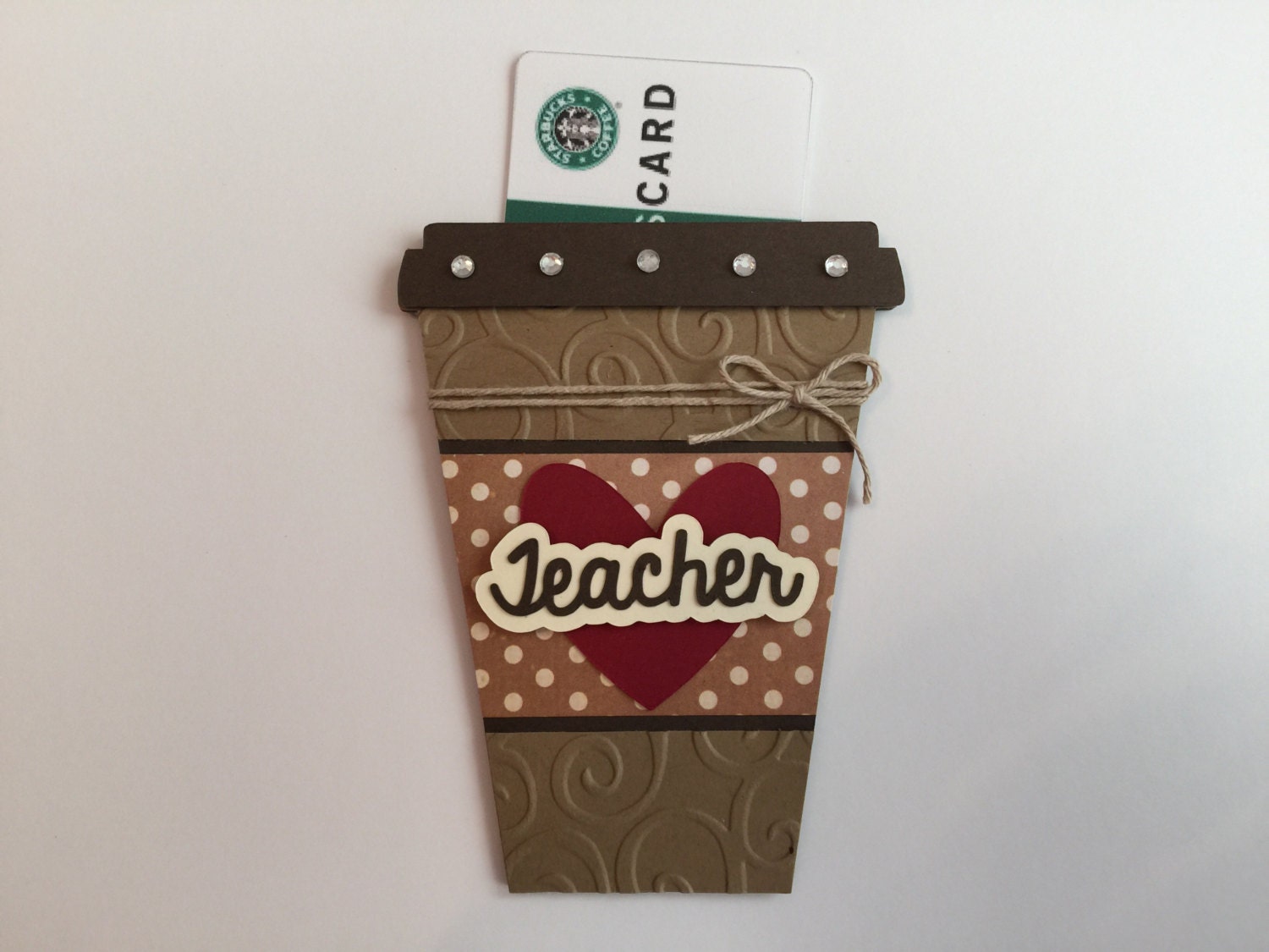 Handmade Coffee Cup Gift Card Holder w/ A2 by JuliesPaperCrafts