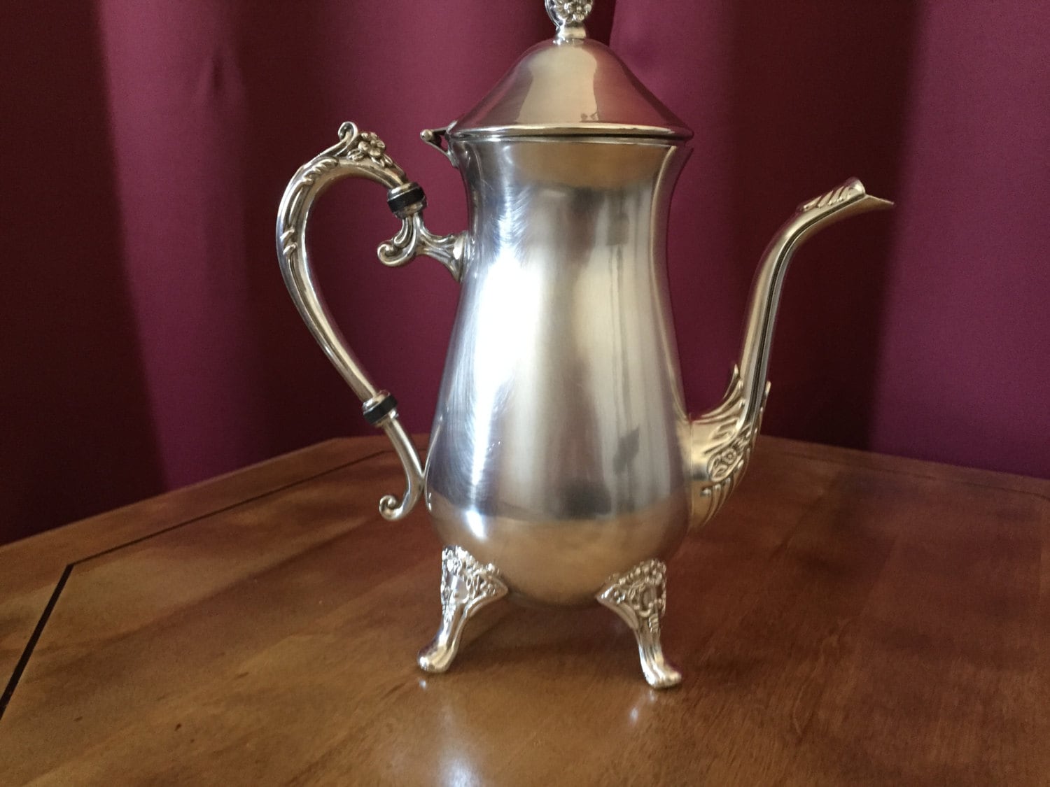Vintage Silver Plated Teapot Silver Coffee Pot Pitcher