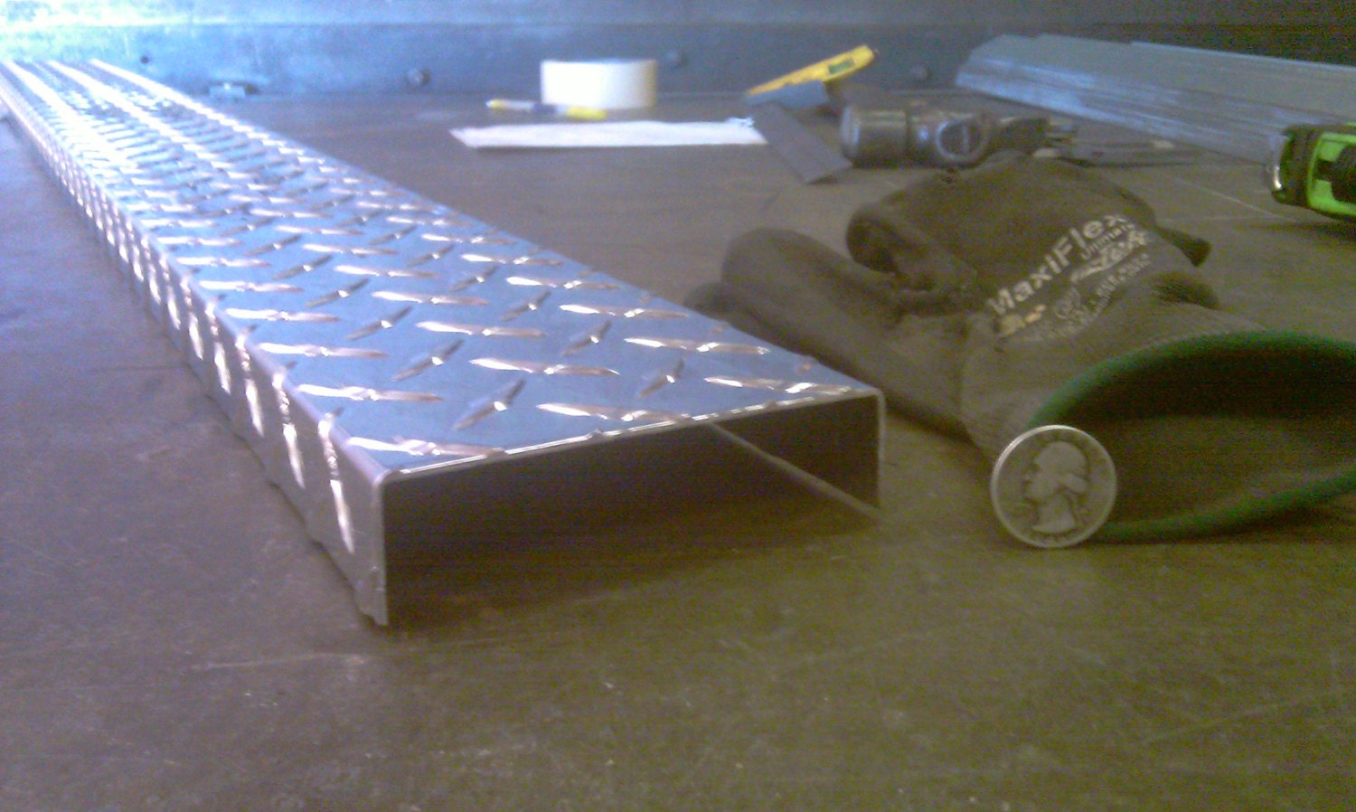 Aluminum Diamond Plate Channel .062 x 1 x 4 x 1 x 48 in. Running Board