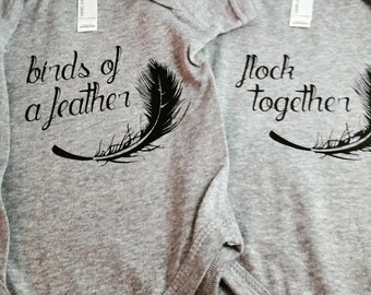 Twins Onesie Set- Birds of a Feather Flock Together