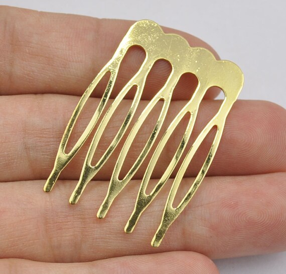 30pcs 5 Teeth Gold Metal Hair Combsgold Color Comb