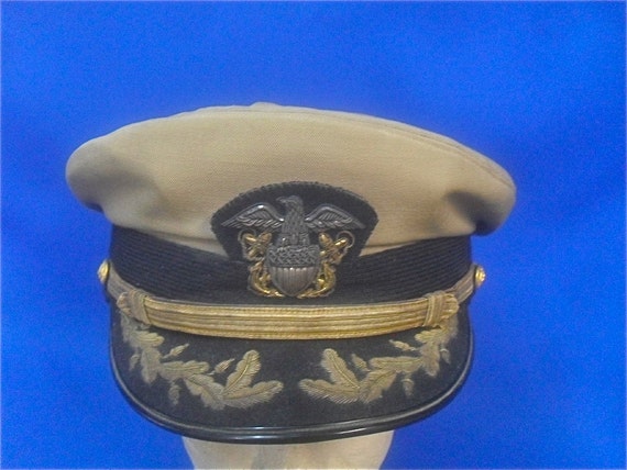 Original WWII US Navy Commander's Uniform Visor Cap by gearup1940