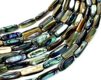 Abalone Beads, Stick, Approx 5 x 12mm, 15.5 inch, Full strand, Approx 32 beads, Hole 0.8 mm (101059001)