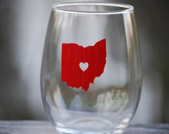 Ohio State wine glass