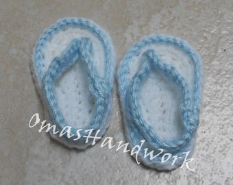 Infant flip-flops, crocheted baby shoes, baby shower gift, crochet ...