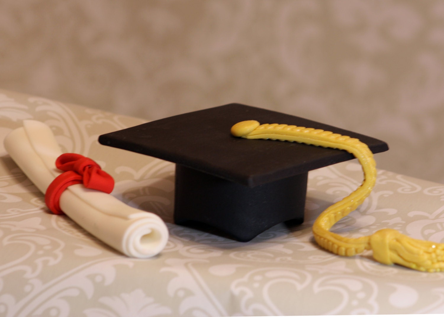 Fondant Graduation Cap and Diploma by EmmasSugarShop on Etsy