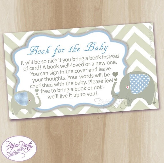 Bring a Book Insert Baby Shower invitation by PaperPartyDesignUS