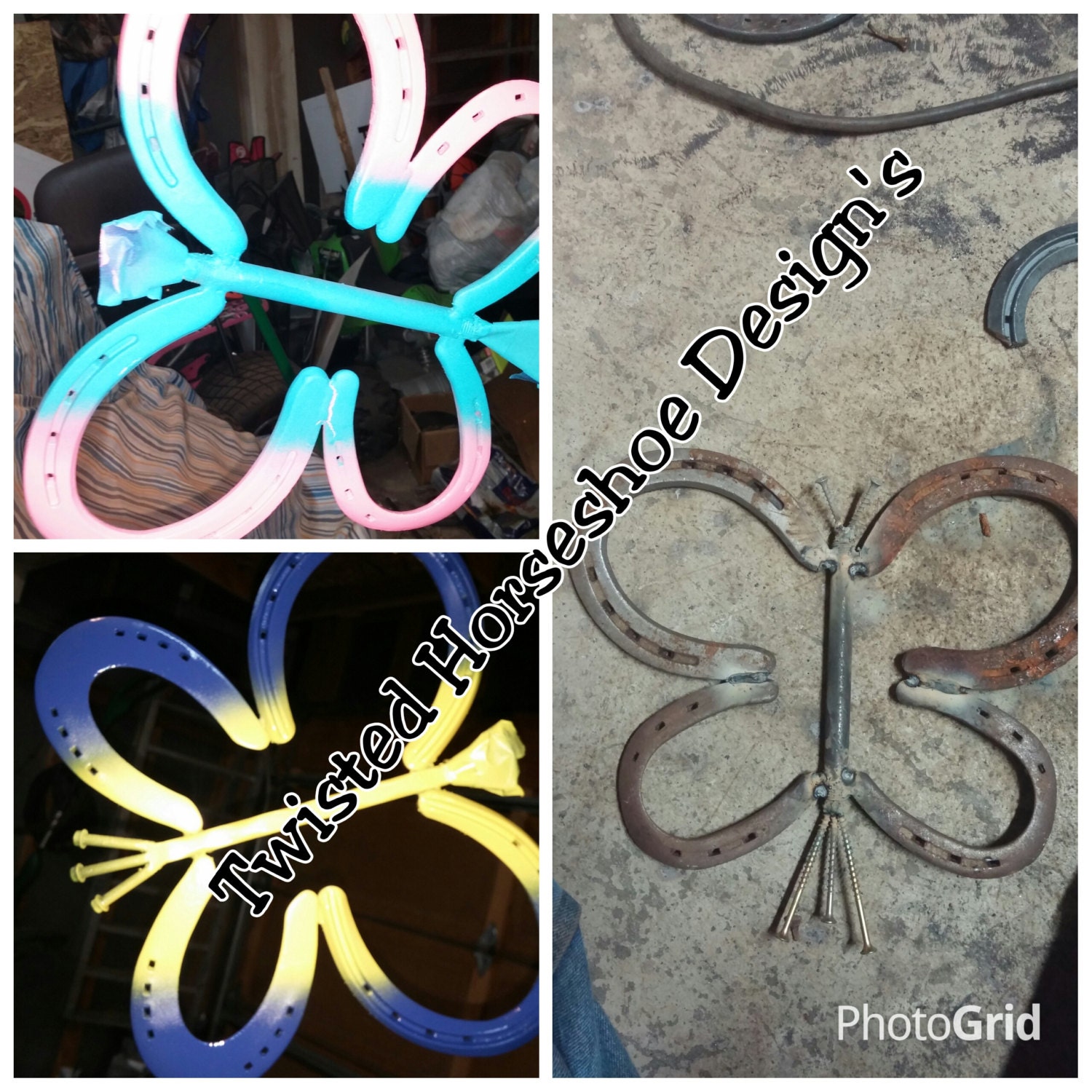 horseshoe butterfly by TwistedHorseshoeDsgn on Etsy