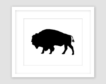 Bison silhouette | Etsy