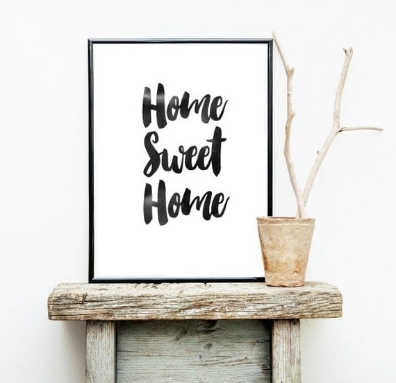 home sweet home quote typography inspirational by wordsmithprints