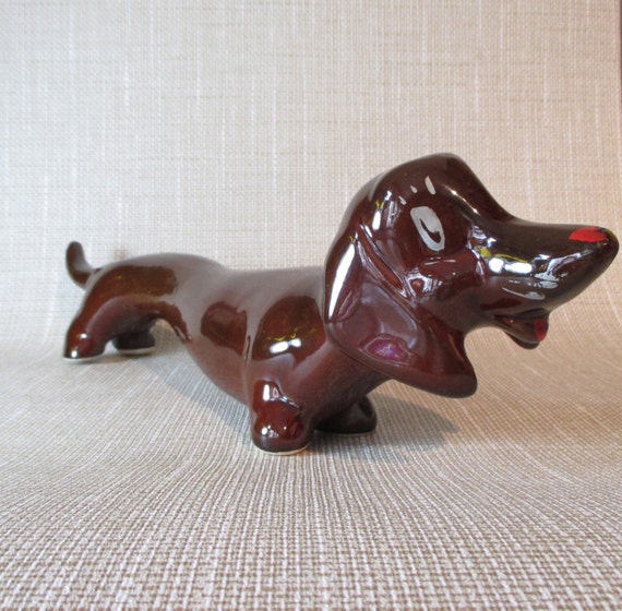 Vintage kitsch dachshund / sausage dog ornament by LolaandSiDney