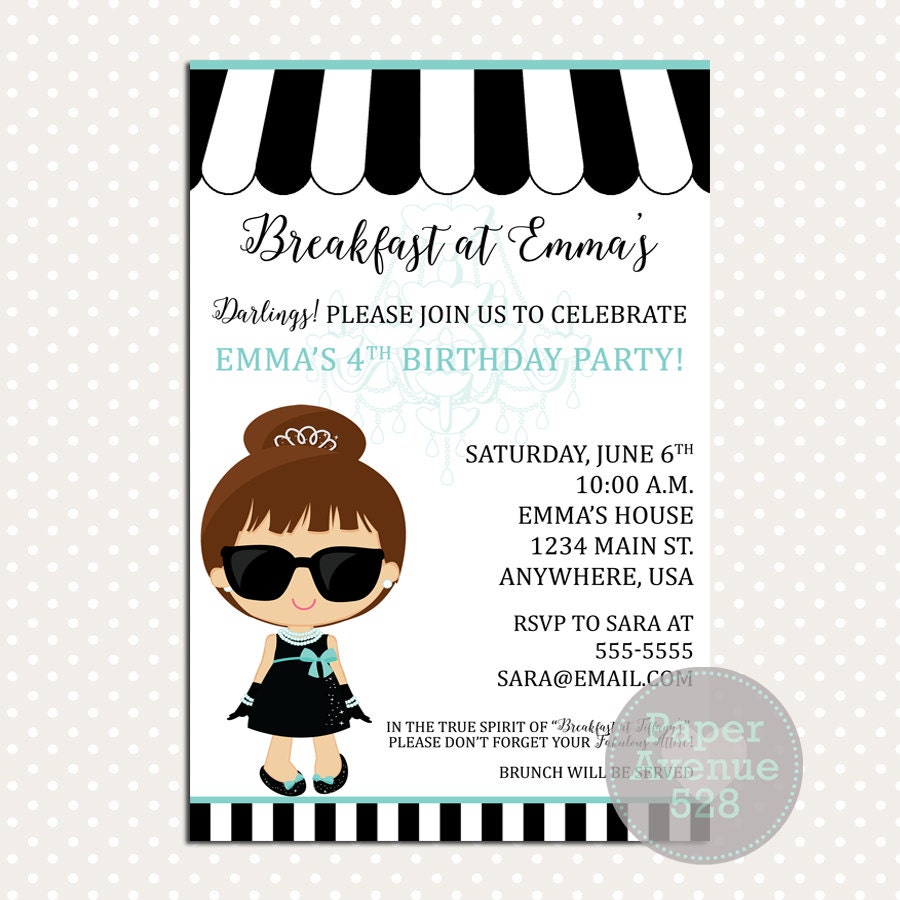 Breakfast at Tiffany's inspired Birthday Party