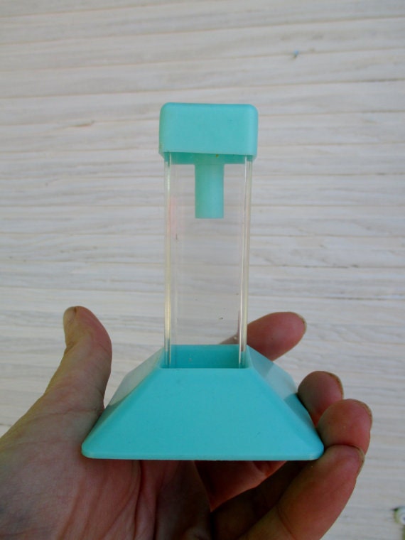 mid century thermometer holder light turquoise by ChalleeVintage