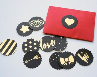 Black and gold stickers / envelope seals