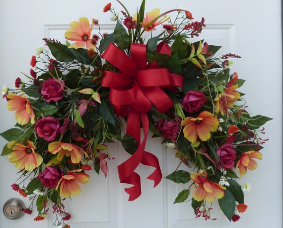 floral swag silk floral swag floral arch front door swag floral swag silk floral swag floral arch front door swag