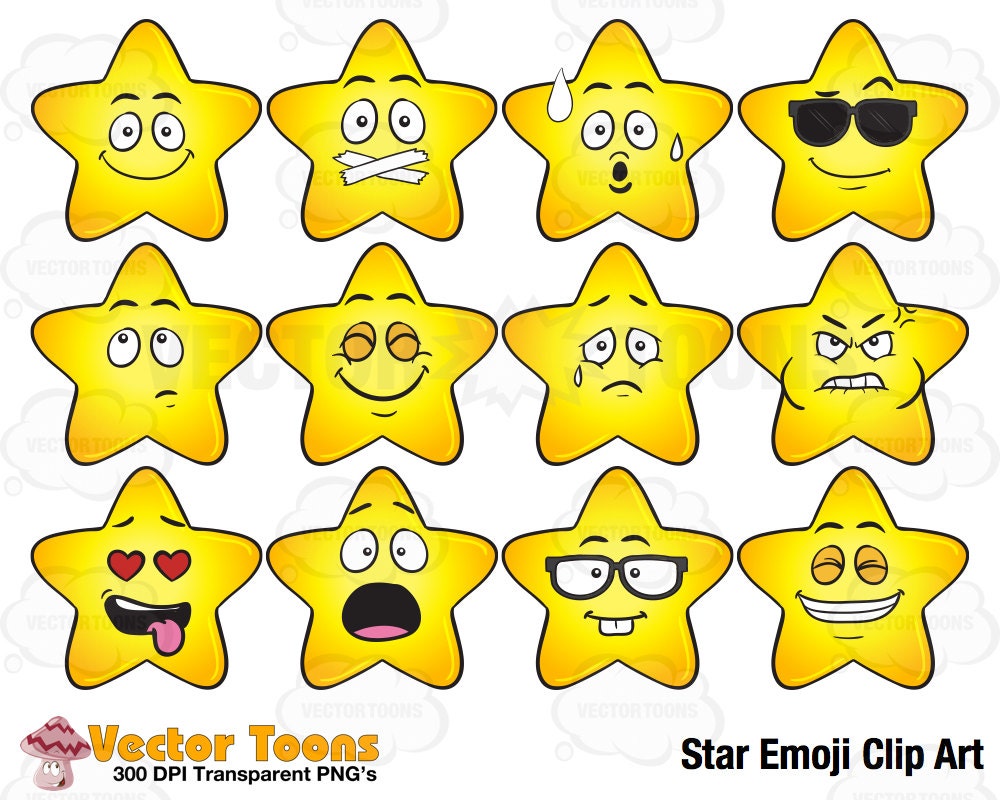 Star Emoji Clip Art Digital Clipart Digital Graphics