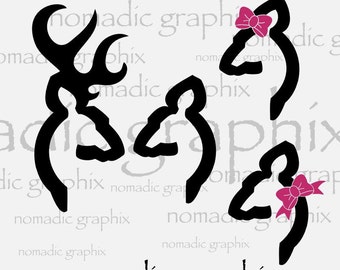 Buck & Doe SVG / DXF / EPS - 4 Vector Designs