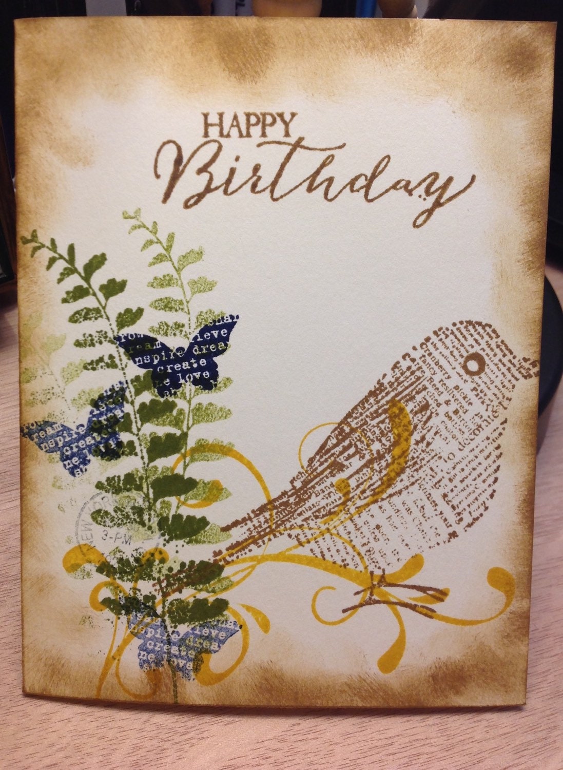 Happy birthday card nature theme