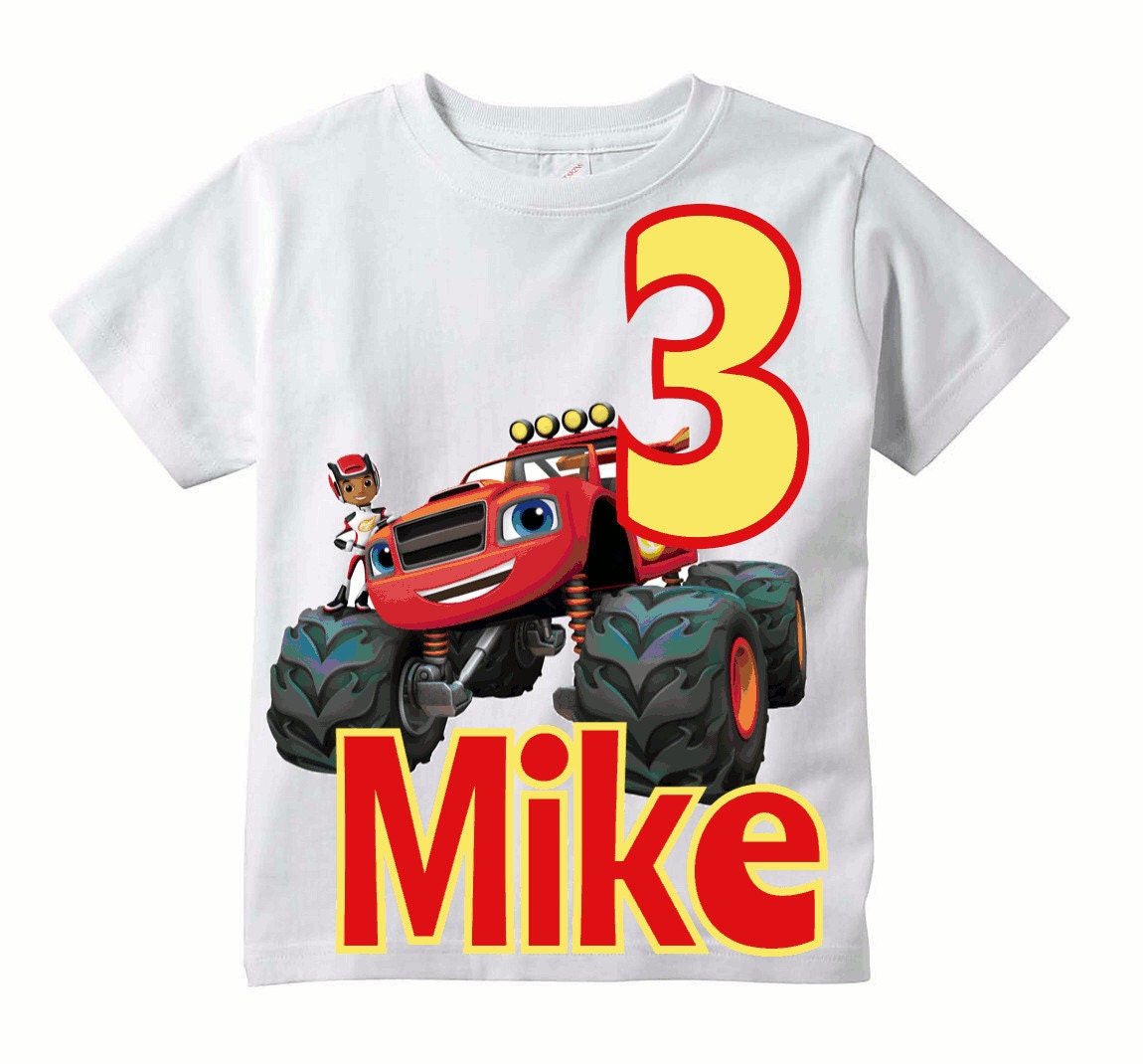 blaze monster machine birthday shirt