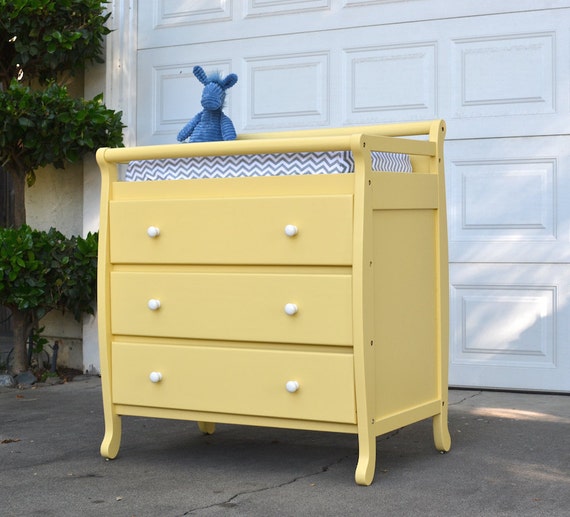 Yellow Changing Table Painted Nursery Furniture Custom