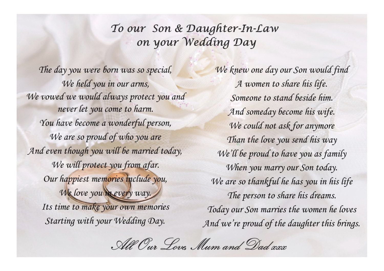To Our/my Son and Daughterinlaw on your by Donnaskeepsakes