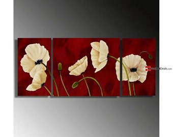 Items similar to White Poppies - Acrylic on Canvas painting - SOLD on Etsy