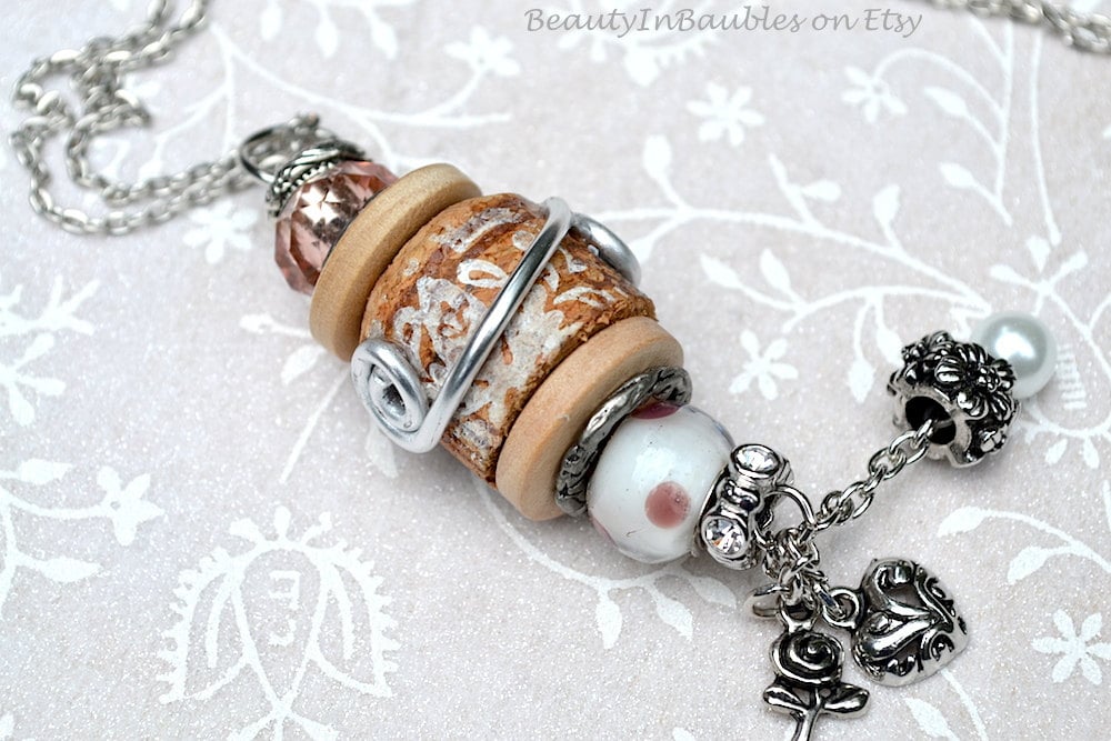Cork Necklace Wine Cork Necklace Boho Necklace Boho