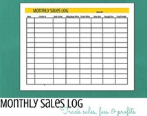 Popular items for monthly sales log on Etsy