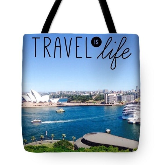 Quote Tote Bag - Travel Photography, Wanderlust, large travel bag ...
