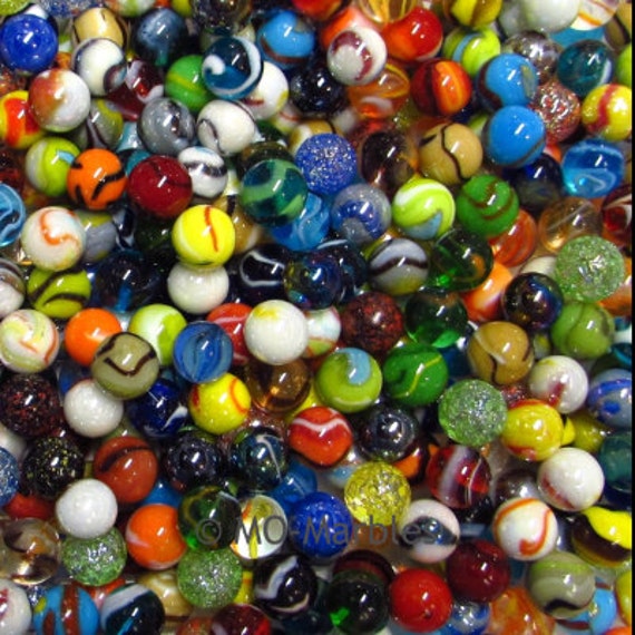 50 New Opaque And Translucent Rainbow Mix Glass Marbles. Many