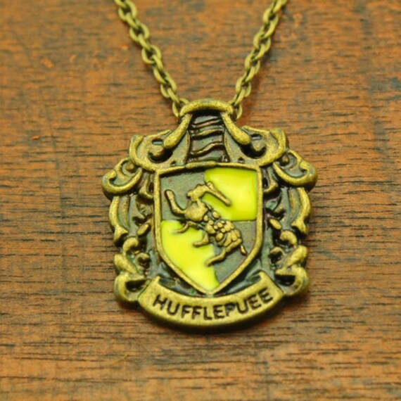 the Harry potter necklace Hufflepuff jewelry by Doragiftforyou