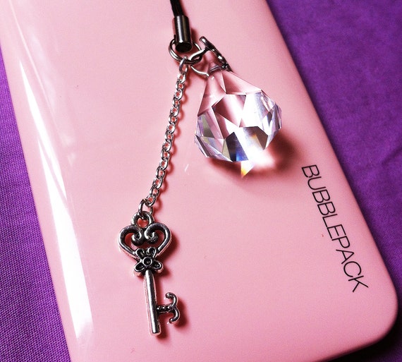 Crystal & Key Cell Phone Charm Sailor Moon Inspired